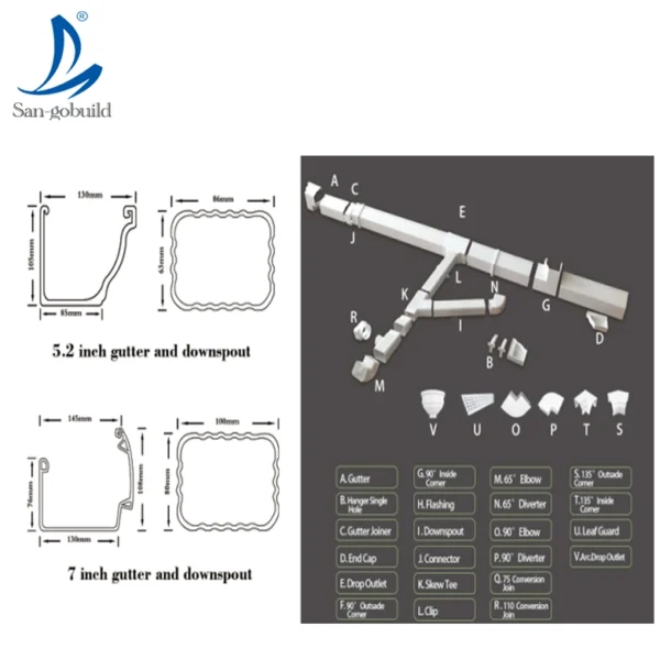 Stainless Steel Gutter Price Philippines/Gutter Bracket/Rain Gutter Importer of Building Materials