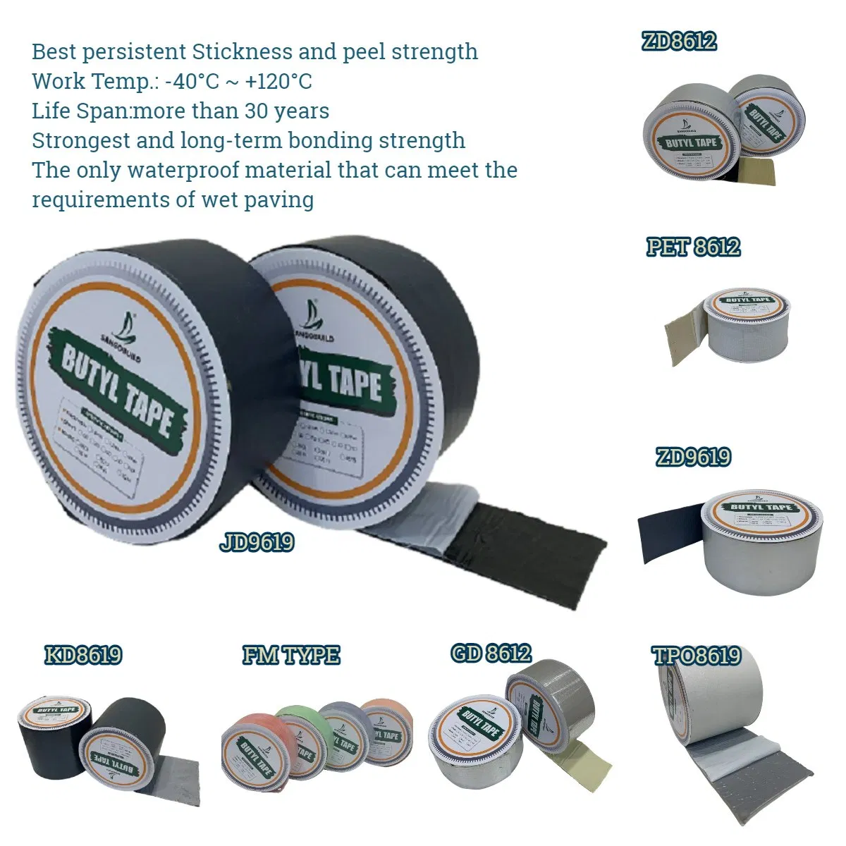 Strong Cross-Cover Surface Lifelong No Solid Butyl Tape Which Can Wet Paving Outdoor Use Directly Strong Cross-Cover Surface Lifelong No Solid Butyl Tape Which Can Wet Paving Outdoor Use Directly