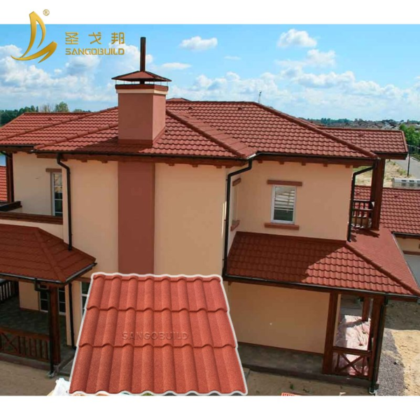 Structural Corrugated Steel Roof Tiles Milano Stone Coated Metal Roofing Sheet