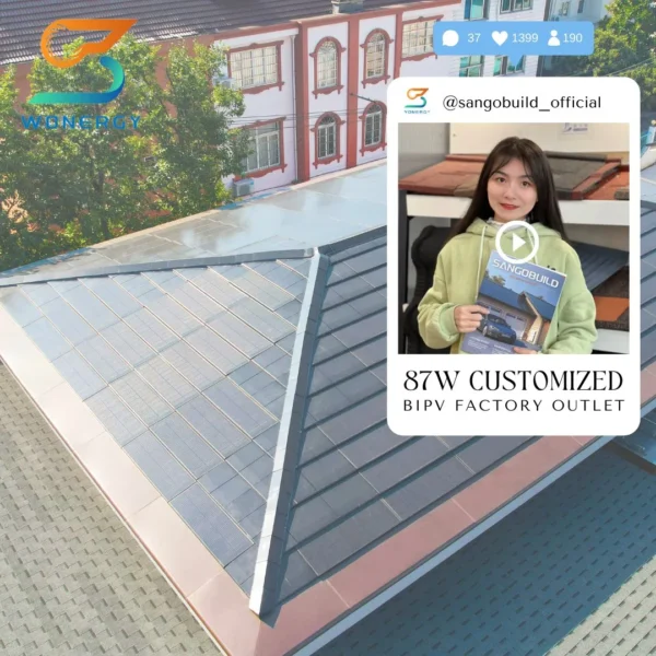 Sun Power Electricity off Grid Waterproofing Solar Roof Tile