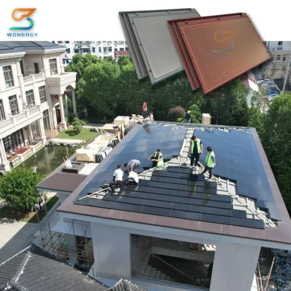 Sweden Solar Roof Shingle Module 2kw 5kw 10kw Systems Building Integrated Photovoltaic Rooftop Solar Roof Tile