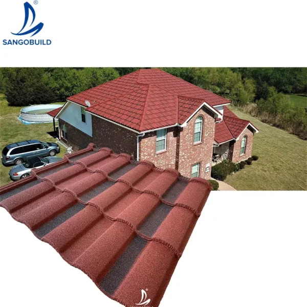 Terracotta Stone Coated Metal Roofing Tile Roof Sheet for Building Materials Construction