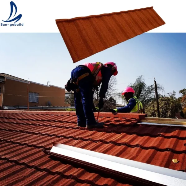 Test Wanrrty More Coverage Modern Building Galvanized Steel Elite Type Stone Coated Metal Roof Tile