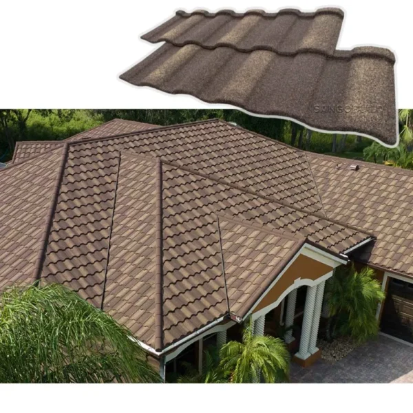 Top-Quality China Building Material Stone Coated Metal Roof Tile Roman Roofing Shingle