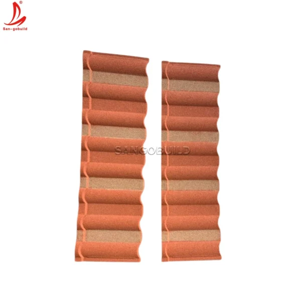 Ultra Durable 0.3-0.5mm Stone Chips Coated Metal Roof Tiles for Construction Material