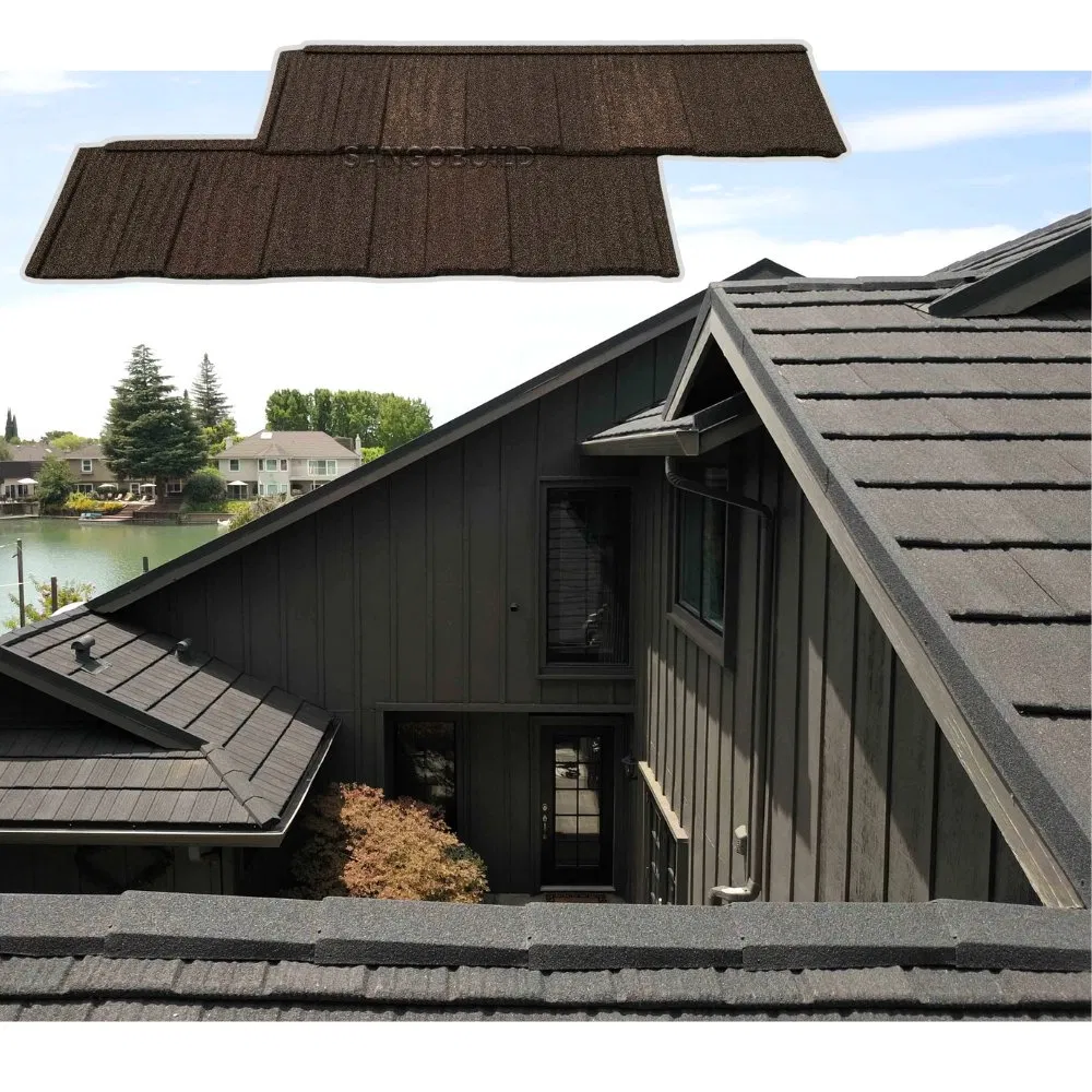 Unique Feature New Arrivals Interlock Stone Coated Metal Roof Tile Building Material Unique Feature New Arrivals Interlock Stone Coated Metal Roof Tile Building Material
