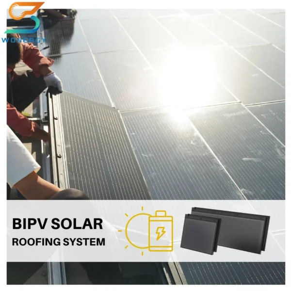 Us Sustainable Home Integrated BIPV Roofing Tile Solar Roof Shingles Photovoltaic Tiles for Green Energy Roof System