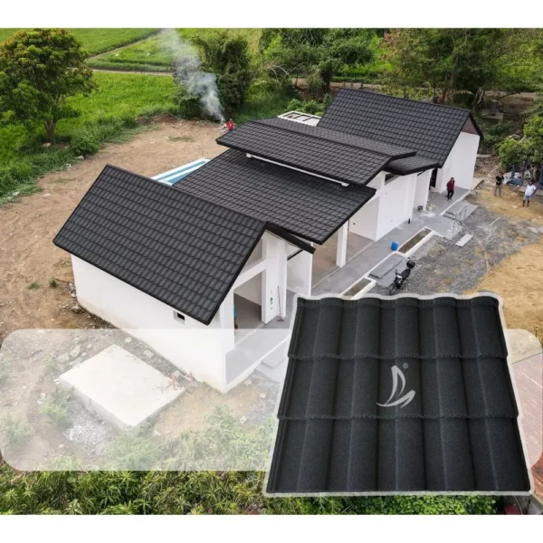 UV-Proof Anti-Fade Roofing Material Premium Quality Waterproof Stone Coated Metal Roof Tile