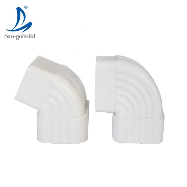 UV-Resistant Roof Product K-Style Plastic Resin Gutter Downspout White Vinyl Rainwater Collector