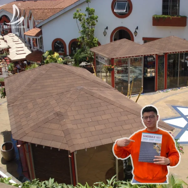 Villa Beach Resorts Waterproof Self-Adhesive Asphalt Shingles Laminated 3-Tab Fibreglass Roofing Shingle