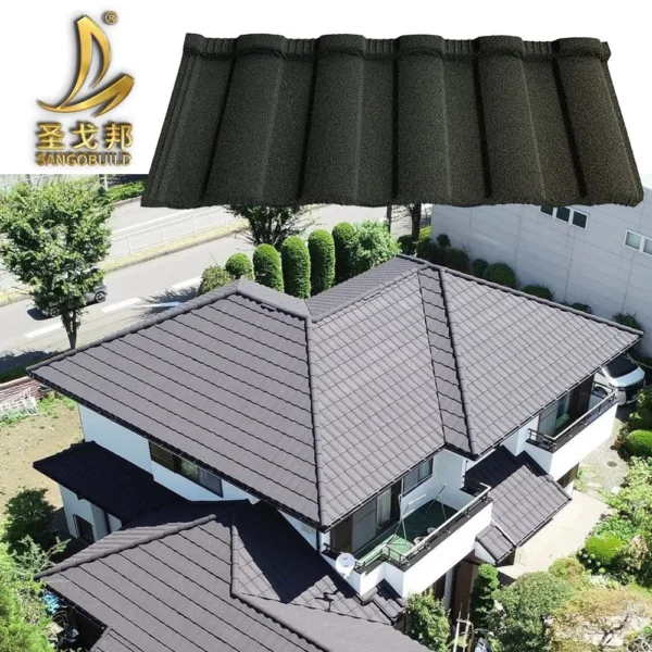 Villa Project Al-Zinc & Colorful Red Stone Cover Clear Corrugated Metal Roofing Stone Coated Roof Tile