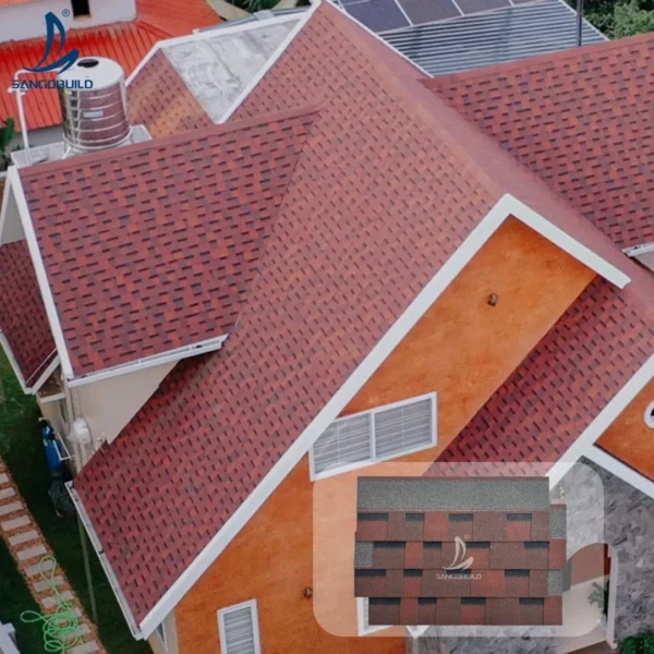 Waterproof Building Materials Natural Stone Chips Covering Fiberglass Roof Shingles