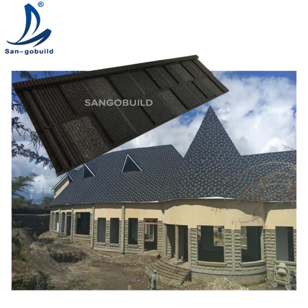 Waterproof Decorative Building Material Fire Resistance Stone Coated Roof Tiles