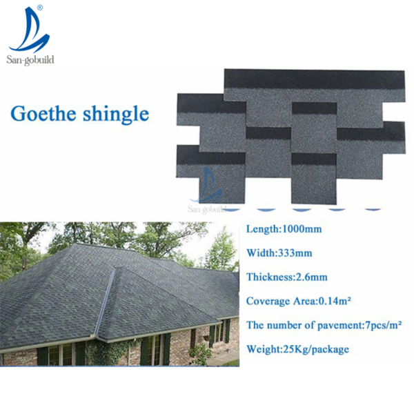 Waterproofing Building Material Goethe Type Roof Tile Roofing Tile Asphalt Shingle for Malaysia