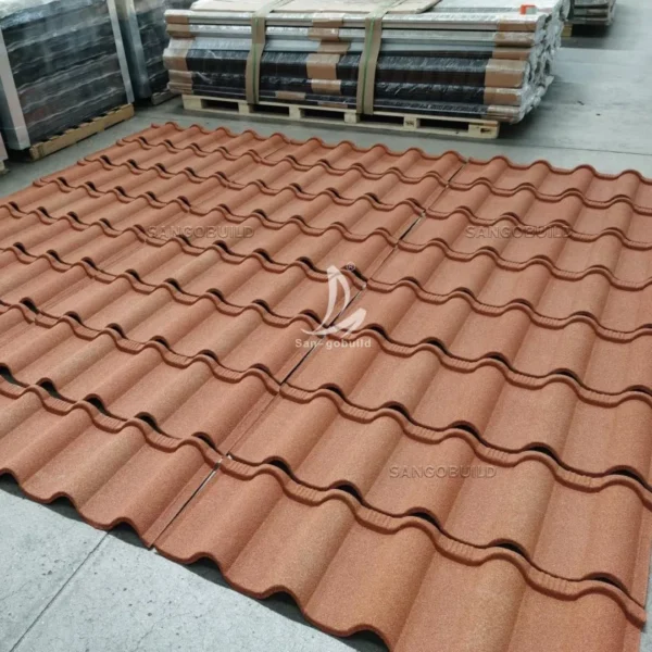 Wholesale Colorful Stone Metal Tile 0.35mm Thickness Color Coating Roofing Tile