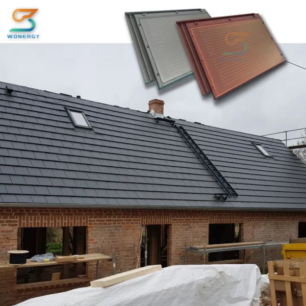 Wonergy BIPV Solar Roof Tiles 87W 220V Solar Panel Powered Electricity Solar Roofing Tile