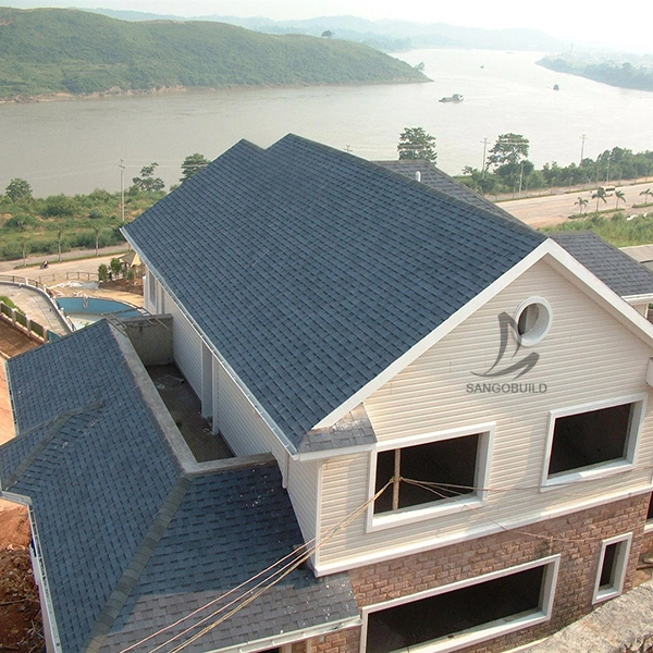 Wooden House Double Layer Laminated Asphalt Shingle Bitumen Roof Tiles