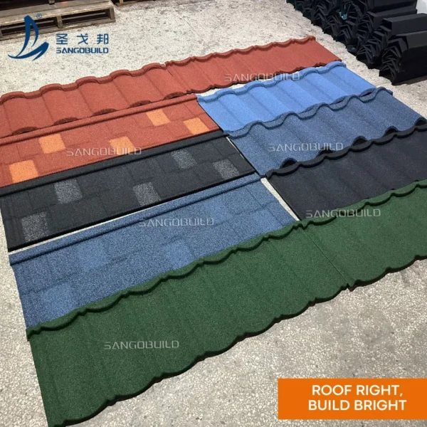 Zambia Colorful Stone Coated Metal Roof Tile